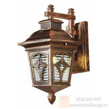 Đèn vách cổng vuông Sano E27*1, Ø185*H370, vỏ đồng VC 1290A