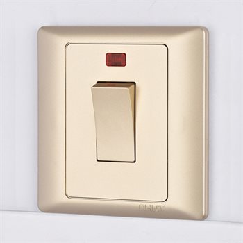 Bộ công tắc bình nóng lạnh CHINT NEW7-G00192 Champagne 45A 250V có đèn báo NEW7-G00192