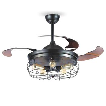 Quạt trần cánh xếp Sinwa XD 206 đèn Led màu đen mờ XD 206