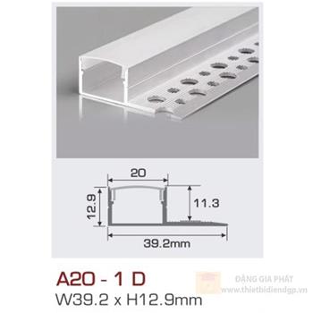 Thanh nhôm led âm viền 1.5m A20 - 1 D A20 - 1 D