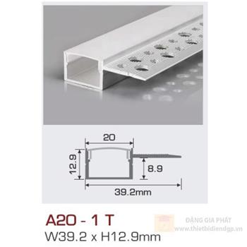Thanh nhôm led âm viền 1.5m A20 - 1 T A20 - 1 T