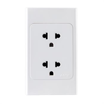 Ổ cắm đôi, 3 chấu đế liền 16A MPE A20UES2N