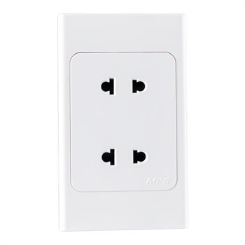 Ổ Cắm 2 chấu đế liền 16A A20US2N