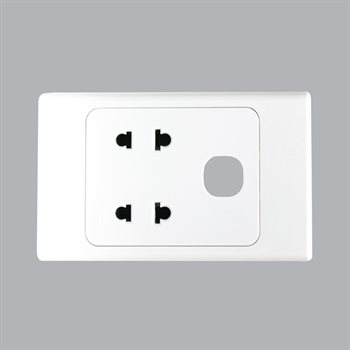Ổ Cắm đôi 2 chấu 16A, 1 lỗ A20US2XN