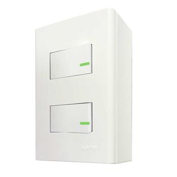 Bộ công tắc đơn 2 công tắc và đế nổi MPE vặn vít A60B12V A60B12V