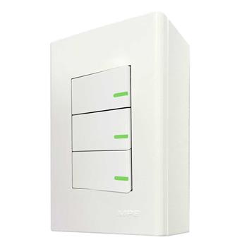 Bộ công tắc đơn 3 công tắc đế nổi MPE vặn vít A60B13V A60B13V