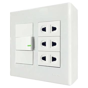 Bộ công tắc ổ cắm đôi MPE đế nổi vặn vít A60B23U1V A60B23U1V