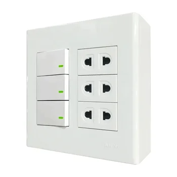 Bộ ổ cắm MPE 3 công tắc 3 ổ cắm đôi đế nổi A60B23U3V vặn vít A60B23U3V