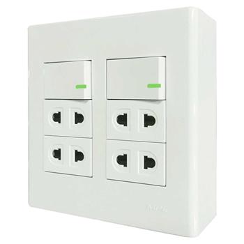 Bộ công tắc ổ cắm đôi MPE đế nổi vặn vít A60B24U2V A60B24U2V
