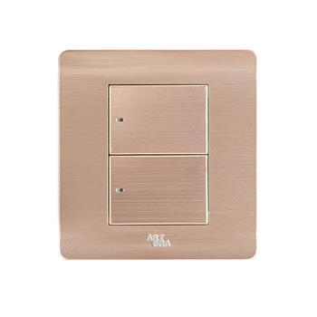 Công tắc led đôi, 2 chiều A66-BK2B