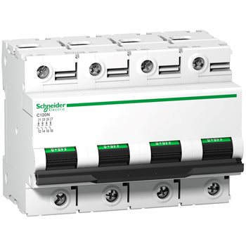 Acti9 MCB C120N 4P 10kA 400V, C curve A9N18371