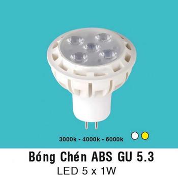 Bóng chén ABS GU 5.3 LED 5 x 1W ABS GU 5.3
