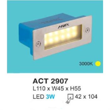 Đèn Âm Cầu Thang HUFA L110* W45*H55, khoét lỗ 42*104 - 3W ACT 2907