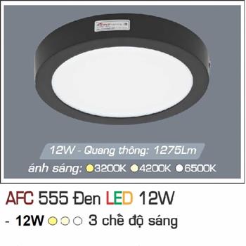 Đèn ốp trần cao cấp 3 chế độ Anfaco AFC 555 Đen 3C AFC 555 Đen xW