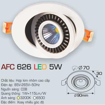 Đèn âm trần downlight Anfaco AFC 626 5W 1C AFC 626 5W 1C