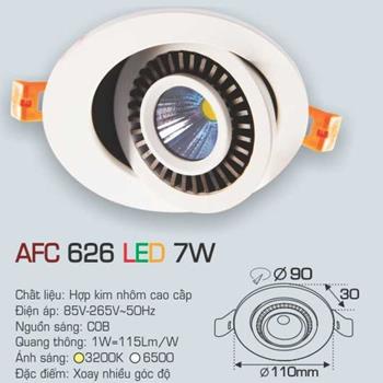 Đèn âm trần downlight Anfaco AFC 626 Led 7W AFC 626 Led 7W