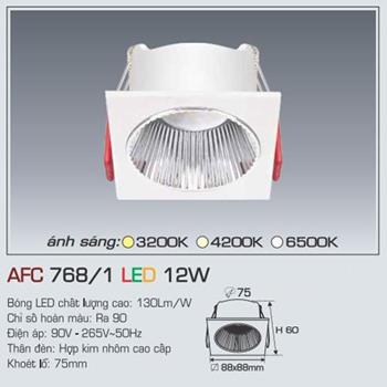 Đèn âm trần trang trí Anfaco AFC 768/1 LED 12W AFC 768/1 LED 12W