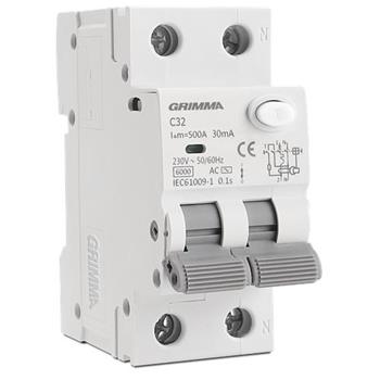 Aptomat chống giật và chống quá tải RCBO Grimma 2P 6kA G-RCBO2PxxA30mA