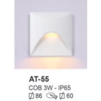 Đèn âm cầu thang vuông cao cấp COB 3W - IP65 - Ø86, khoét lỗ Ø60 - vỏ trắng AT-55