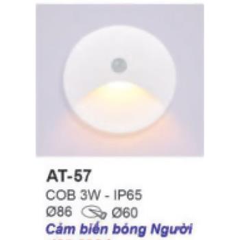 Đèn âm cầu thang tròn cao cấp COB 3W - IP65 - Ø86, khoét lỗ Ø60 - vỏ trắng AT-57