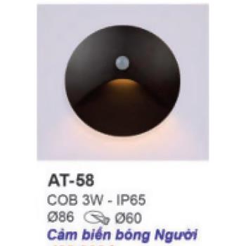 Đèn âm cầu thang tròn cao cấp COB 3W - IP65 - Ø86, khoét lỗ Ø60 - vỏ đen AT-58