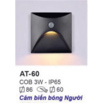 Đèn âm cầu thang vuông cao cấp COB 3W - IP65 - Ø86, khoét lỗ Ø60 - vỏ đen AT-60
