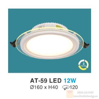 Đèn âm trần kiếng tròn 3 chế độ ánh sáng 12W AT-59 LED