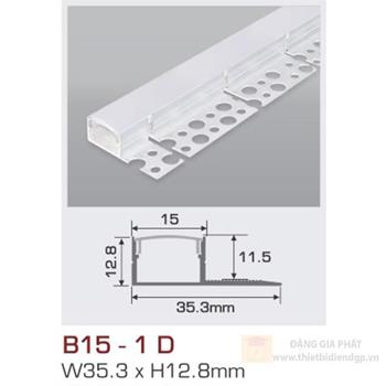 Thanh nhôm led uốn cong âm viền B15-1D B15-1D