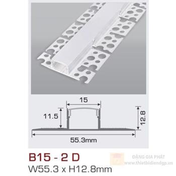 Thanh nhôm led uốn cong âm viền 1.5m B15 - 2 D B15 - 2 D