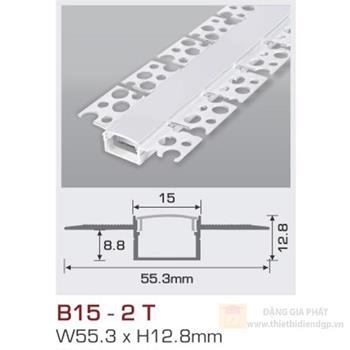 Thanh nhôm led uốn cong âm viền B15-2T B15-2T