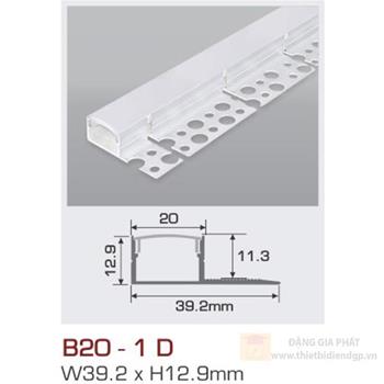 Thanh nhôm led uốn cong âm viền B20-1D B20-1D