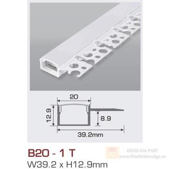 Thanh nhôm led uốn cong âm viền B20-1T B20-1T