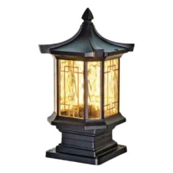 Đèn trụ cổng nhôm + kiếng hufa TSV-703 - Ø180*H350 - E27*1 TSV-703