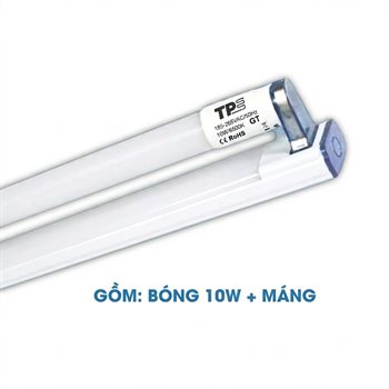 Bộ đèn Led Tube thủy tinh T8 0.6m 10W (Bóng 10W + máng) BDT8/10W/W