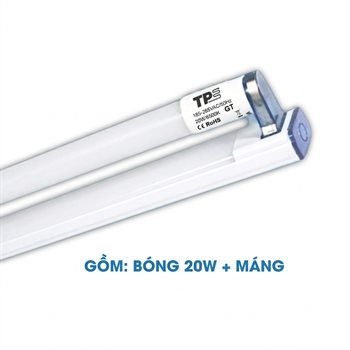 Bộ đèn Led Tube thủy tinh T8 1.2m 20W (Bóng 20W + máng) BDT8/20W/W