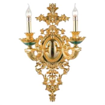 Đèn tường đồng nguyên chất - Xi mạ vàng Euroto L370*H610 + 500 - E14*2 VD-982/2