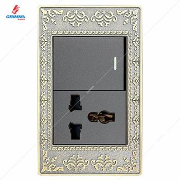 Bộ công tắc đơn 1 chiều + ổ cắm 3 chấu GRIMMA G8ZAXK11SK3 G8ZAXK11SK3