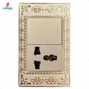 Bộ công tắc đơn 1 chiều + ổ cắm 3 chấu GRIMMA G9ZAGK11SK3 G9ZAGK11SK3