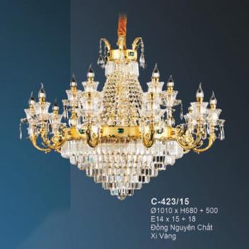 Đèn chùm pha lê Ø1010*H680 + 500 - E14*15+18 CD-423/15