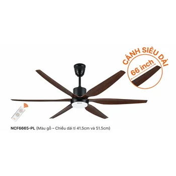 Quạt trần Nanoco NCF6665-PL 6 cánh Ø168cm có đèn led NCF6665-PL