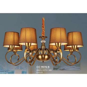 Đèn chùm nến Ø800*H270+400, E14*8 CC 9078/8