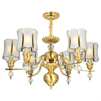 Đèn chùm đồng Andora Ø770 x H400 + 500 E14 x 6 CĐ-0558/6