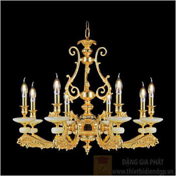 Đèn chùm đồng Ø820*H640+450, E14*8 CĐ 1217/8