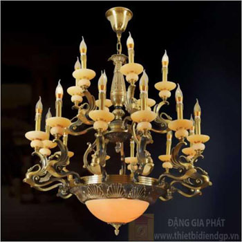 Đèn chùm đồng Ø900*H1000+450, E14*18-E27*3 CĐ 1236/12+6