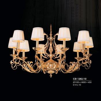 Đèn chùm đồng Hufa Ø1100*H600+450, E14*10 CĐ 1282/10