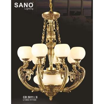 Đèn chùm đồng Sano Ø900*H1100, E14*L8 CĐ 5011/8