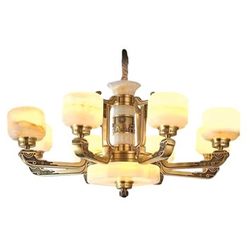 Đèn chùm đồng chao đá ngọc Verona Ø850*H410 CĐ-8805/8