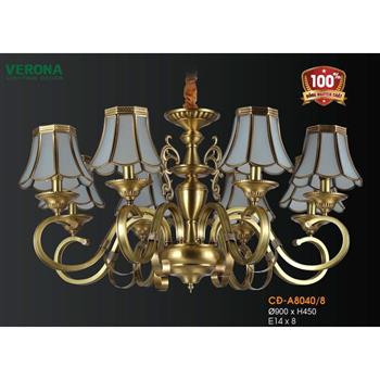 Đèn chùm đồng Verona Ø900*H450 - E14*8 CĐ-A8040/8