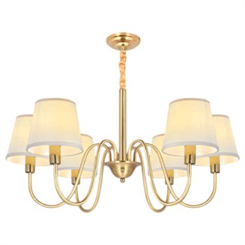 Đèn chùm đồng thủy tinh Andora CĐ-D8203/6 Ø580 x H330 + 500 E14 x 6 CĐ-D8203/6