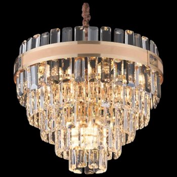 Đèn chùm pha lê euroto Ø500 x H320 - E14*9 - Pha Lê K9 - có đính khảm xà cừ CFL-251